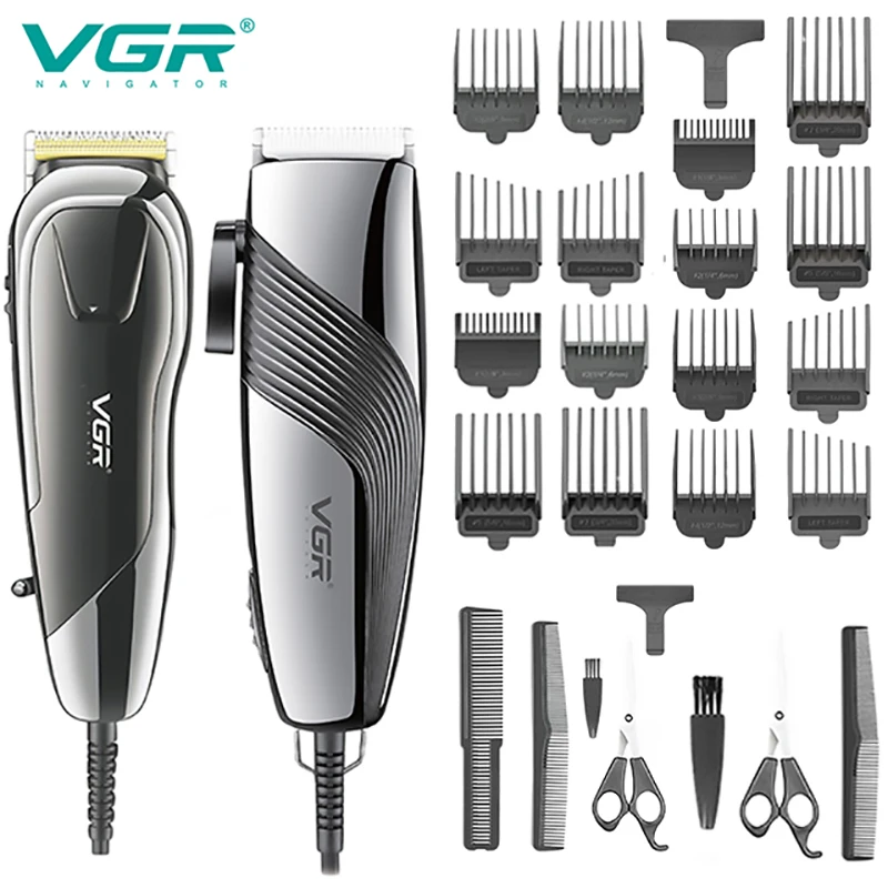 

VGR Hair Clipper Professional Hair Cutting Machine Adjustable Barber Electric Hair Trimmer Wired Haircut Clipper for Men V-127