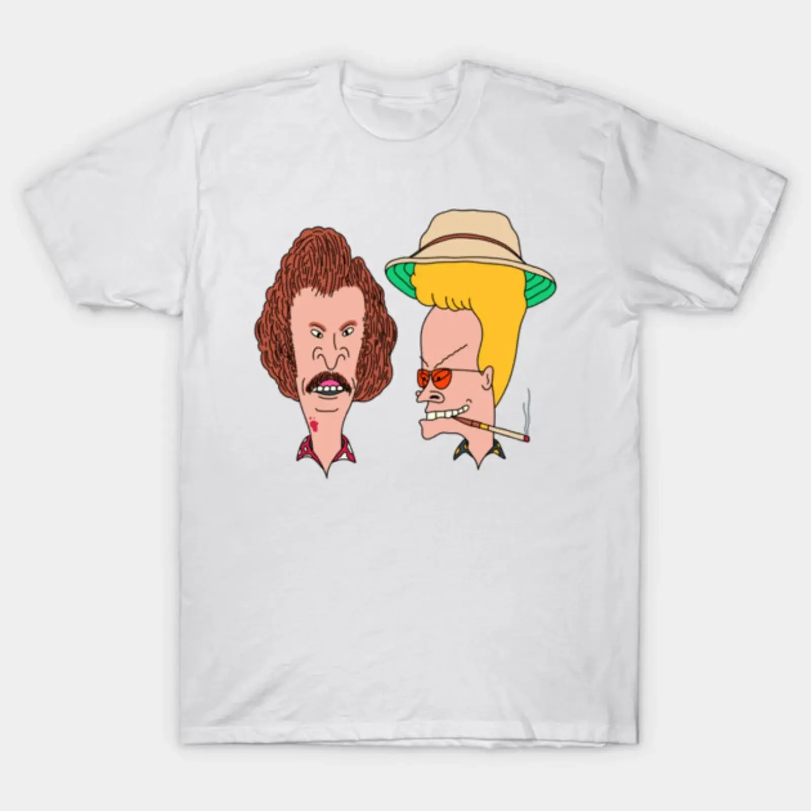 Beavis and Butthead in the style of Fear Loathing Las Vegas T Shirt vintage Washed Comfortable designer clothes homme