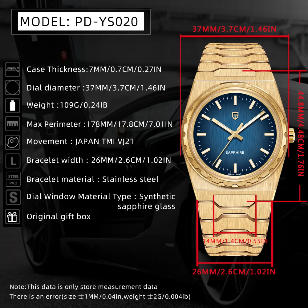 PAGANI DESIGN ساعات كوارتز رجالية رقيقة جدا 7 مللي متر سلسلة 222 الياقوت الفولاذ المقاوم للصدأ ساعات مقاومة للماء للرجل reloj hombre #2