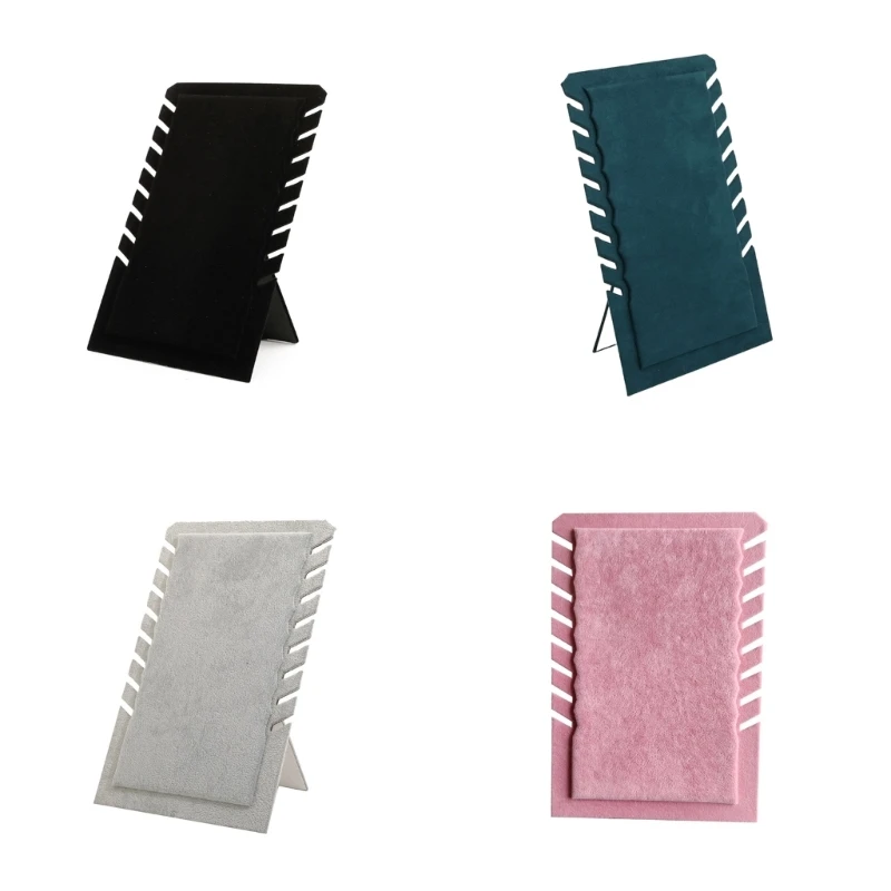 Modny aksamitny naszyjnik stojak na wisiorki wiele wycięć stojak do przechowywania biżuterii uchwyt na ladę prezentacja