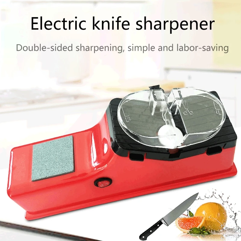 2024 New Automatic Electric Knife Sharpener Kitchen Professional USB Rotary Stone Sharpener Easy Fast Knife Scissor Sharpening