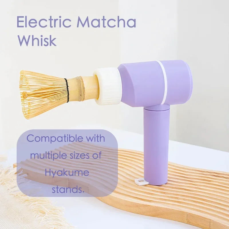 

3 Gears Adjustable Electric Matcha Tea Whisking Tools Electric Bamboo Whisk Brush for Whisking Powder Matcha Coffee Tea