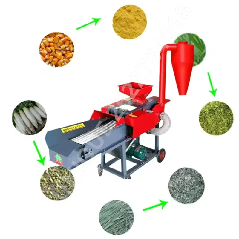 

Commercial Chaff Cutter Machine Feed Straw Crusher Cow Sheep Animal Feed Grass Rice Corn Wheat Straw Kneading Silage Chopper