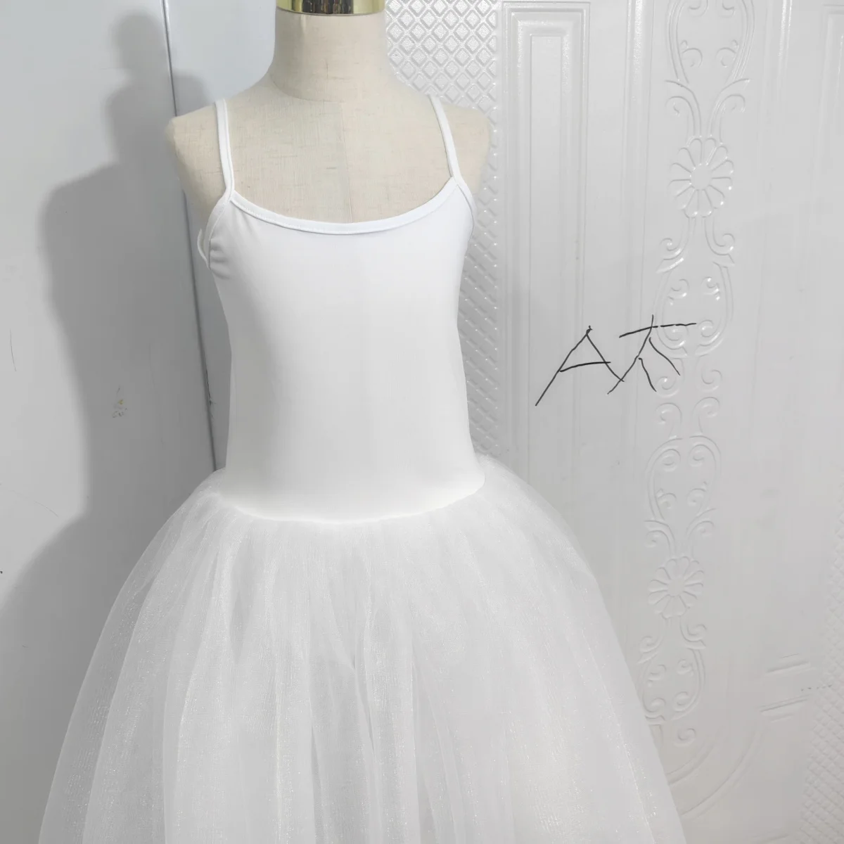 Vestido de ballet de longitud media para adulto, traje de práctica, blanco, profesional, nuevo