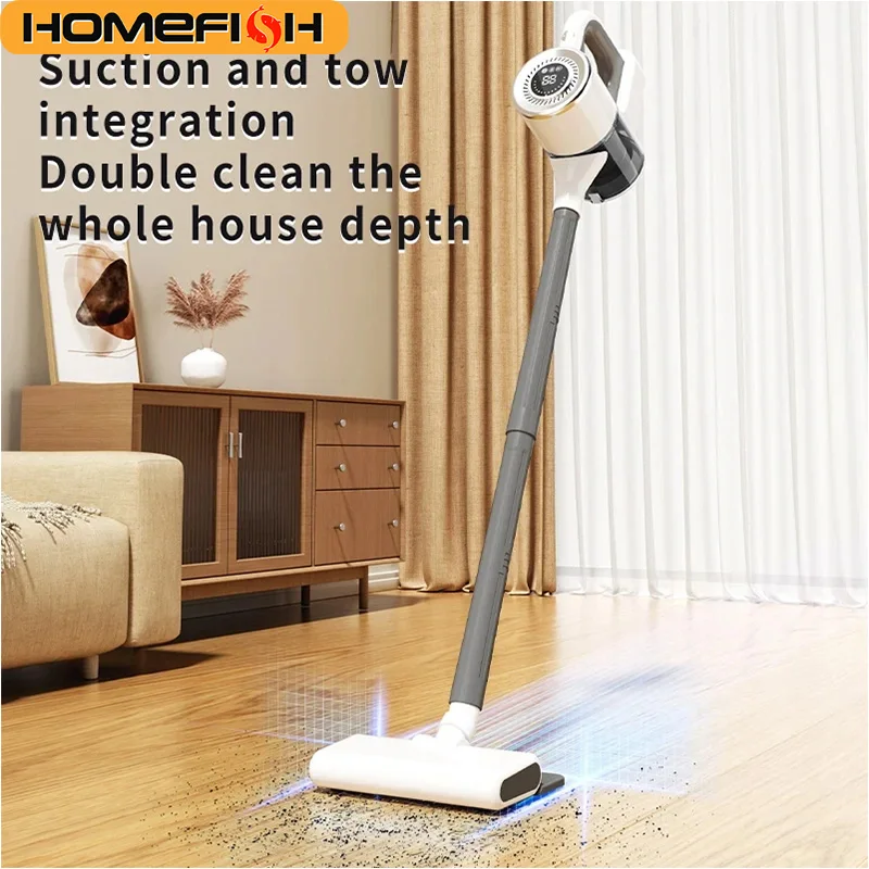 เครื่องดูดฝุ่นไร้สาย HOMEFISH น้ำหนักเบา สำหรับพื้นแข็งและพรม พร้อมพลังดูด 15,000 พาสคาล