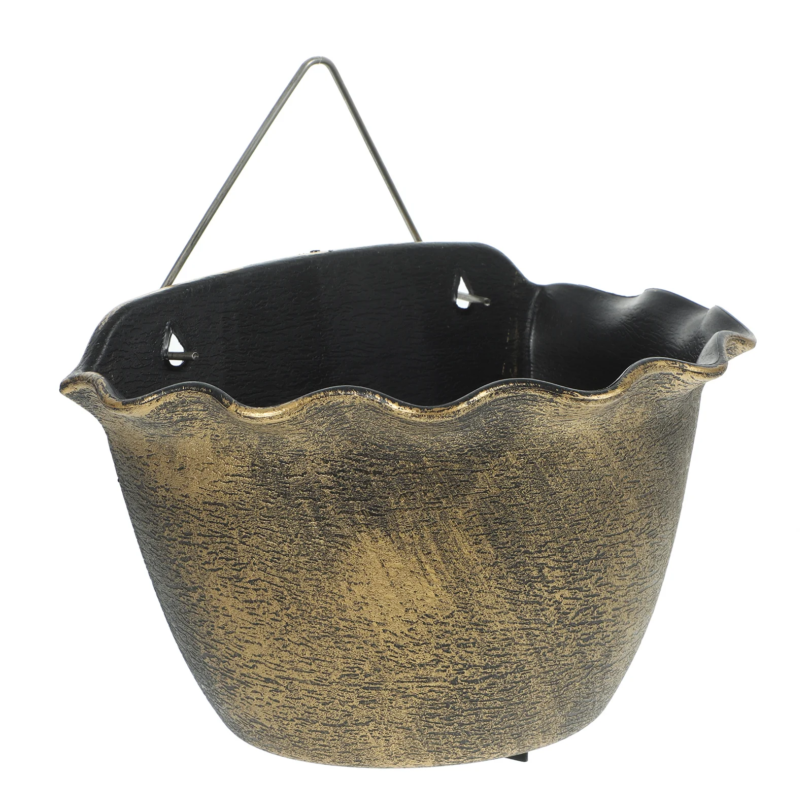 

1 Set Of Retro Spray Painted Wall Hanging Flowerpot Holder Plastic Metal Wall Mounted Planter For Indoor Outdoor Garden Balcony