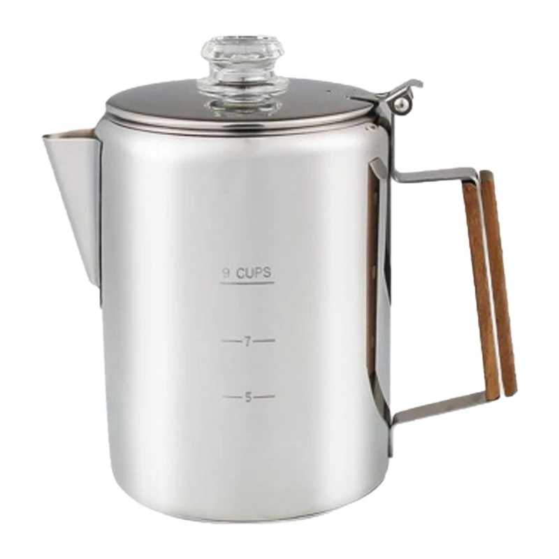 

9 Cup Coffee Percolator Stainless Steel Coffee Maker for Camping and Home Use 203C