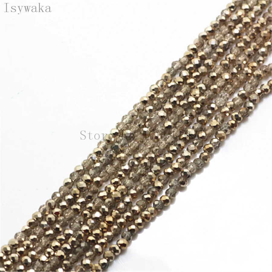 Isywaka Ran Champagne 170pcs 2mm Rondelle  Austria faceted Crystal Glass Beads Loose Spacer Round Beads for Jewelry Making