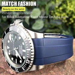 Gummi armband mit gebogenem Ende 18mm 19mm 20mm 21mm 22mm für Rolex Submariner Gmt Daytona Datejust Explorer 2 Silikon armband