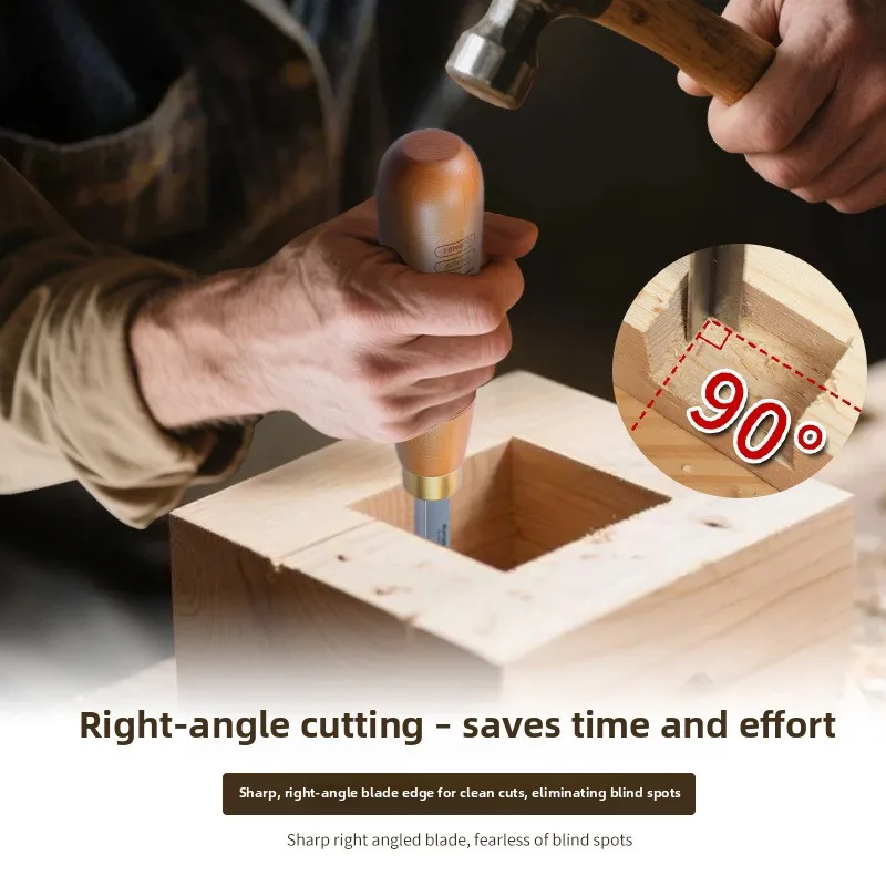 Right Angle Through‑Wood Chisel Groove Mortising Chisel Hinge Recessing Carving Carpenter Woodworking Hand Cutting