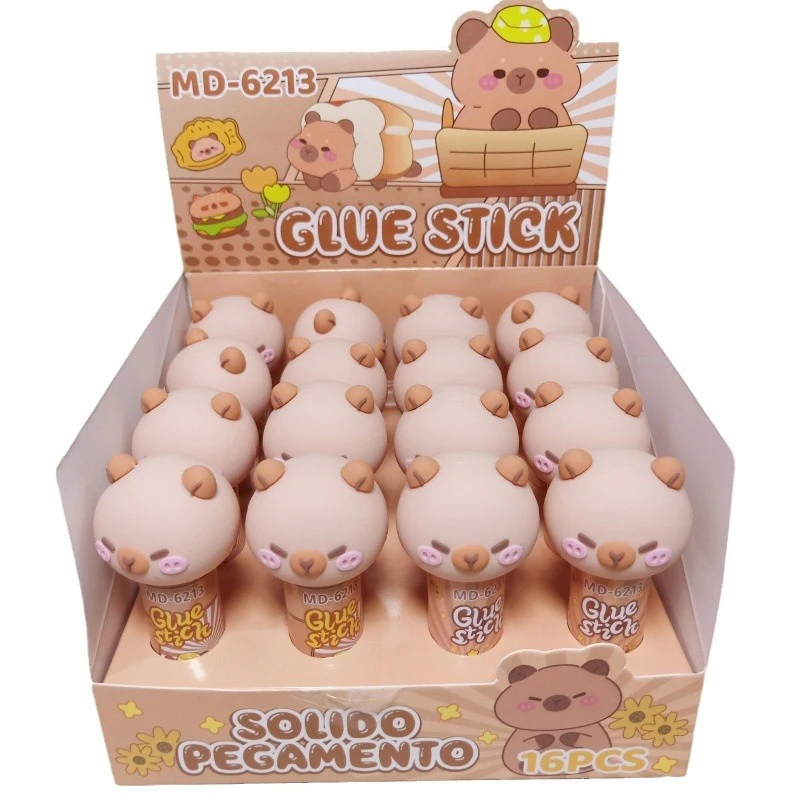 Капибара желейного цвета, однотонный клей, мультяшный твердый клей ручной работы, ПВА, высокая вязкость, детский школьный художественный класс, канцелярские принадлежности «сделай сам», инструмент
