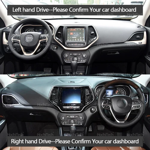 Imagen 2 del producto Para Jeep Cherokee KL 2014-2018 alfombrilla antideslizante de coche de cuero de gamuza cubierta de salpicadero de coche alfombrilla protectora accesorios de alfombra LHD RHD