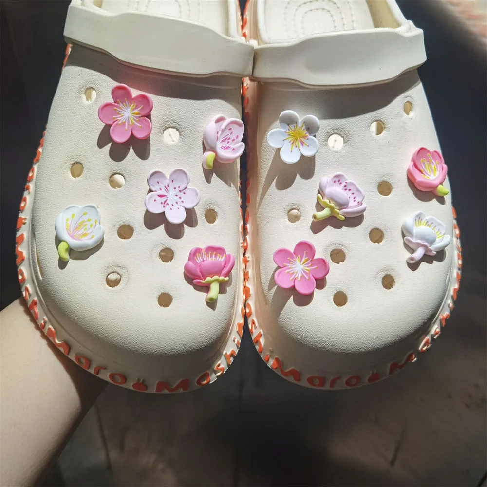 Cute Sweat Candy Color Cherry Flower for Clogs Sandals Decorations Charms Accessories Girls Shoe Decoration Gifts