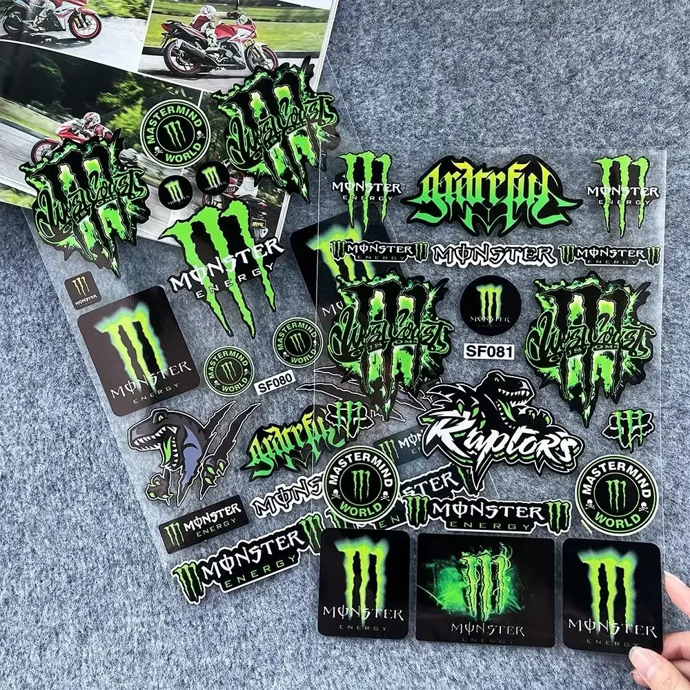 For Monster Energy Motorcycle Side Strip Sticker Car Vinyl Decal  All Motorcycle Sticker Reflective Stickers Car Decoration