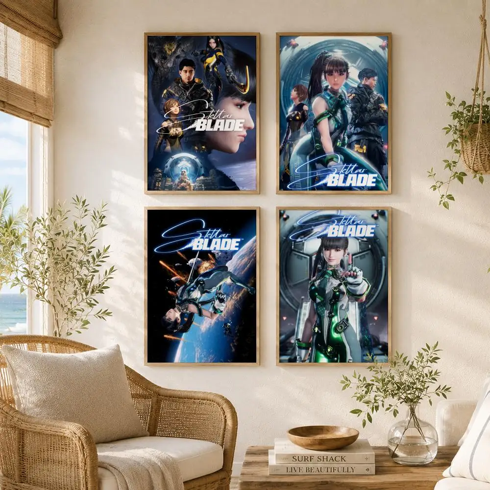 Game S-Stellar Blade Painting Calligraphy High-Quality Canvas Wall Mural Crease-Free For Living Room Bedroom Interiors
