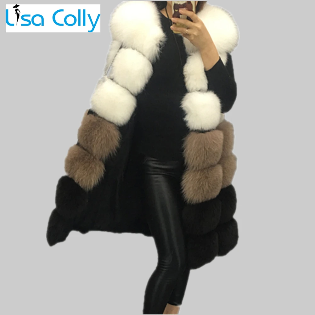 Lisa Colly New Fashion Winter Women's Fur Vest Coat Warm Long Vests Fur Vests Women Faux Fur Vest Coat Outerwear Jacket