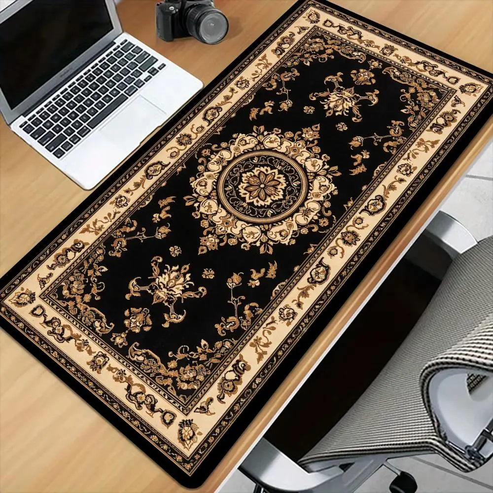 Vintage carpet patterns Mouse Pad Desk Mat with Stitched Edge XXL Mousepads Rubber Anti-slip Gamer Keyboard Rug Gaming Mats