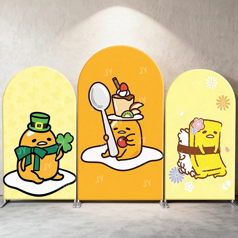 

Gudetama Festival & Dessert Theme Arch Backdrop Cover Cute Cartoon Scene For Kids Birthday Baby Shower Photo Booth Background