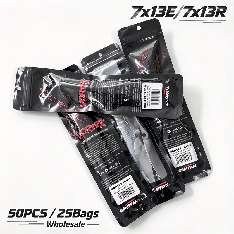 Wholesale GEMFAN 7X13E & 7X13R VORTEX RC Fixed Wing Prop, 10.3g Nylon, 2pcs/Pack, Bulk 25 Packs 50 Pieces