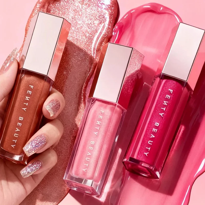 Cosméticos Fenty Beauty, Brillo Labial Multicolor en Oferta, Hidratante, Brillante, Voluminizador de Labios, Maquillaje para Principiantes, Lápiz Labial Líquido