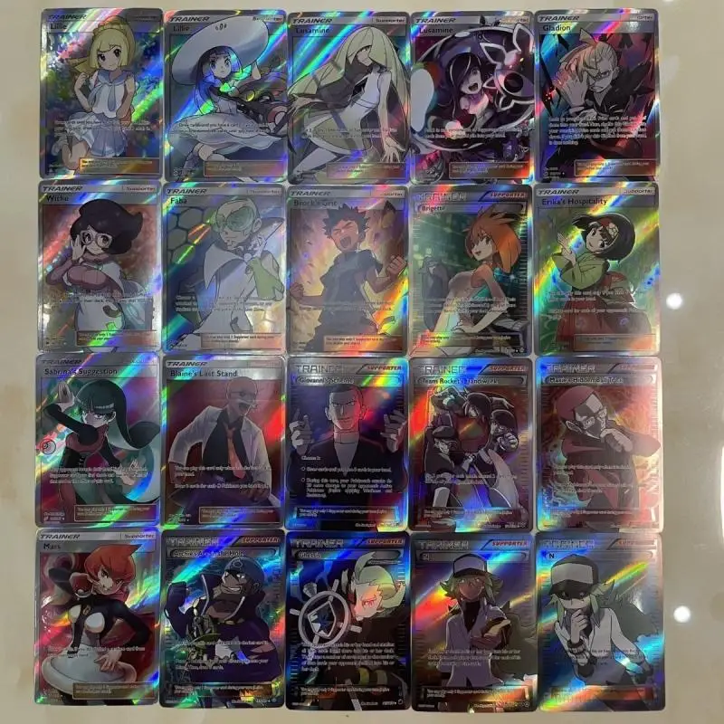 

Pokemon Lillie Acerola Irida Dendra Cheryl English Version Character Card Diy Laser Card Anime Peripheral Game Collection Gifts