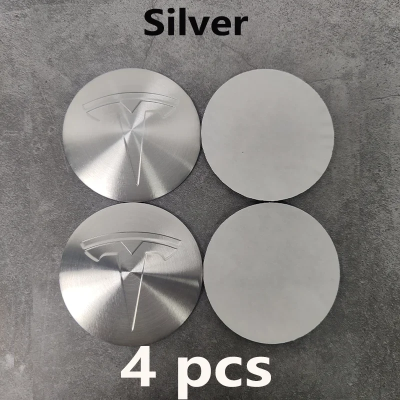4 stuks 56mm Tesla wieldoppen logo stickers - waterdichte duurzame wielcentrum stickers voor Model 3/Y/S/X auto beschermende accessoires