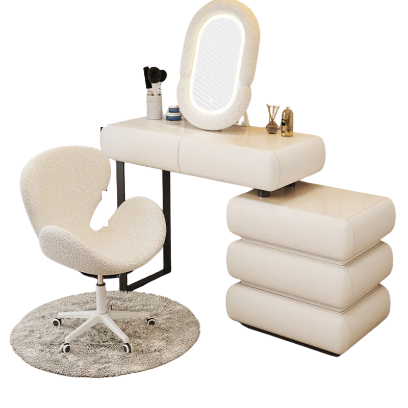 Beauty Dressers Korean Big Modern Luxury Next Bed Pink White Long Mirror Salon Dressing Table Decor Tocador Bedroom Furniture