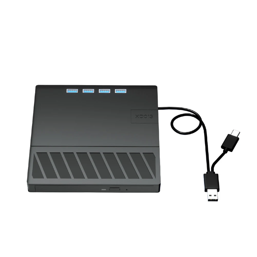 7-in-1 USB 3.0 Type C External CD DVD Drive with SD/TF Port Optical Disc Drive Slim for Windows XP/7/8/10/11  Laptop Desktop