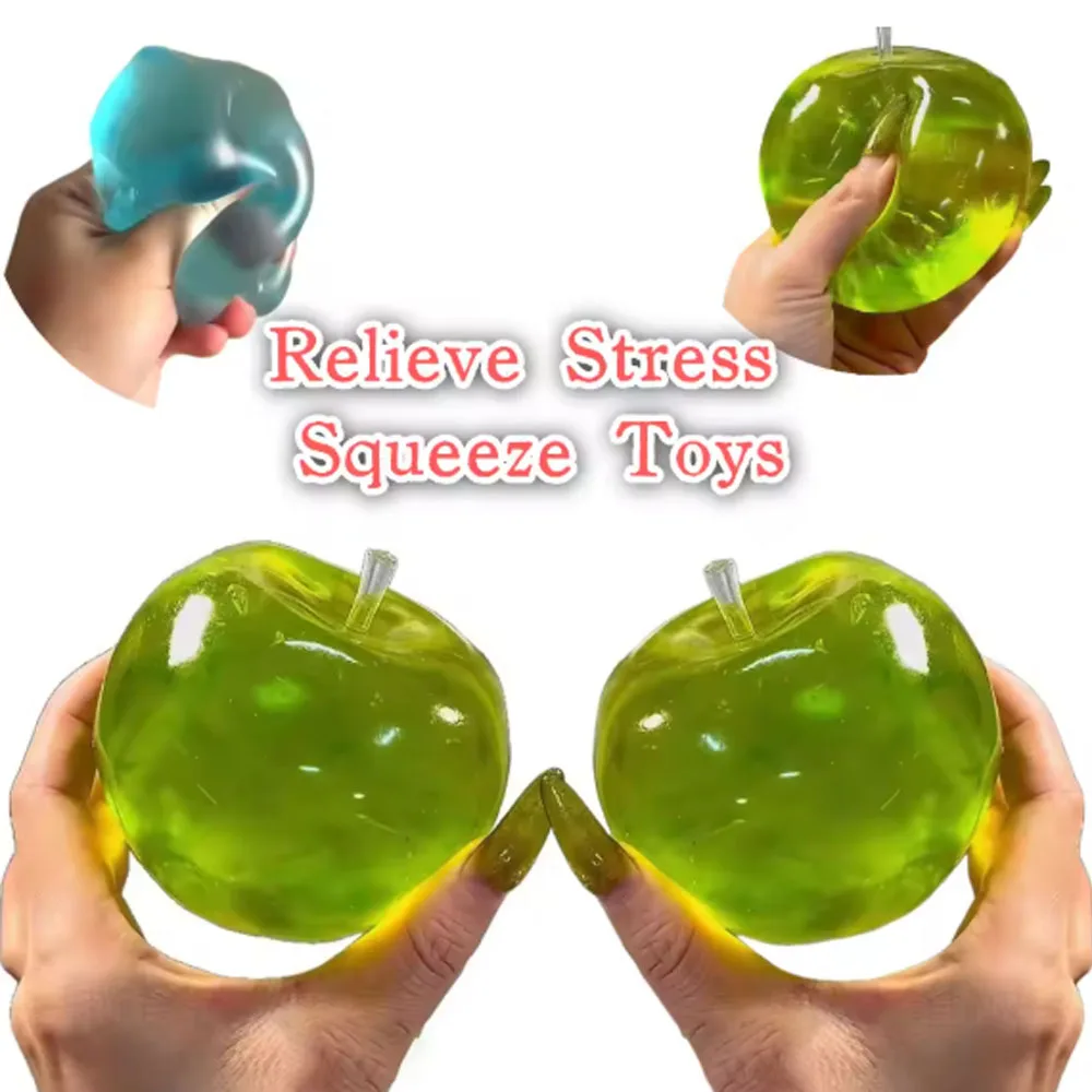@Green Apple Blue Maltose Squishy Toys Anti Stress Sensory Fidgets Toy Soft Simulated Transparent Slow-rebound Decompression Toy