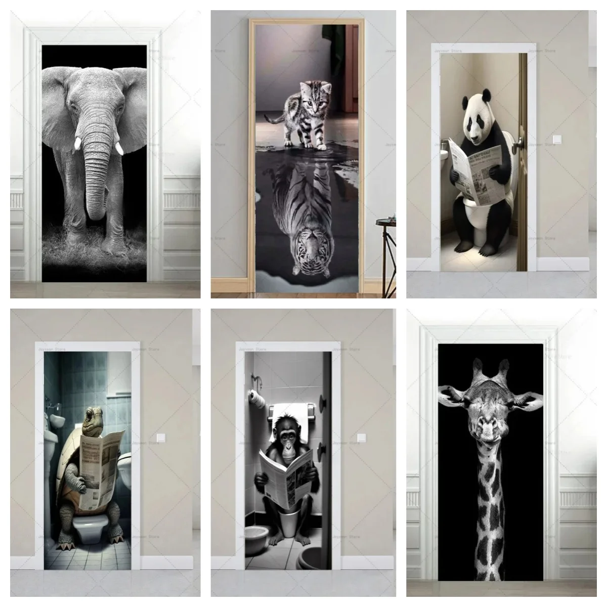 All Animal Door Stickers Can Be Customized with Patterns and Sizes. Vinyl PVC Waterproof