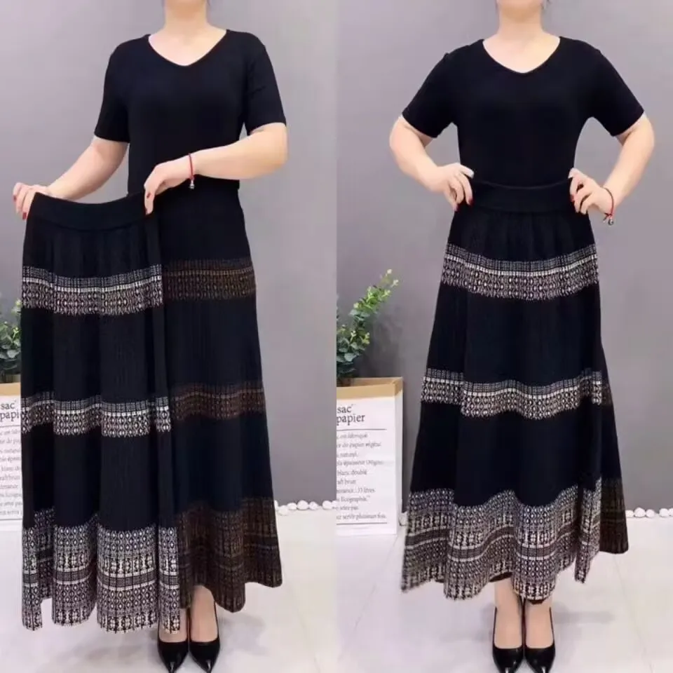 محبوك منقوشة المرأة نصف تنورة لخريف وشتاء موضة جديدة أنيقة مريحة تنوعا الإناث نصف التنانير #6