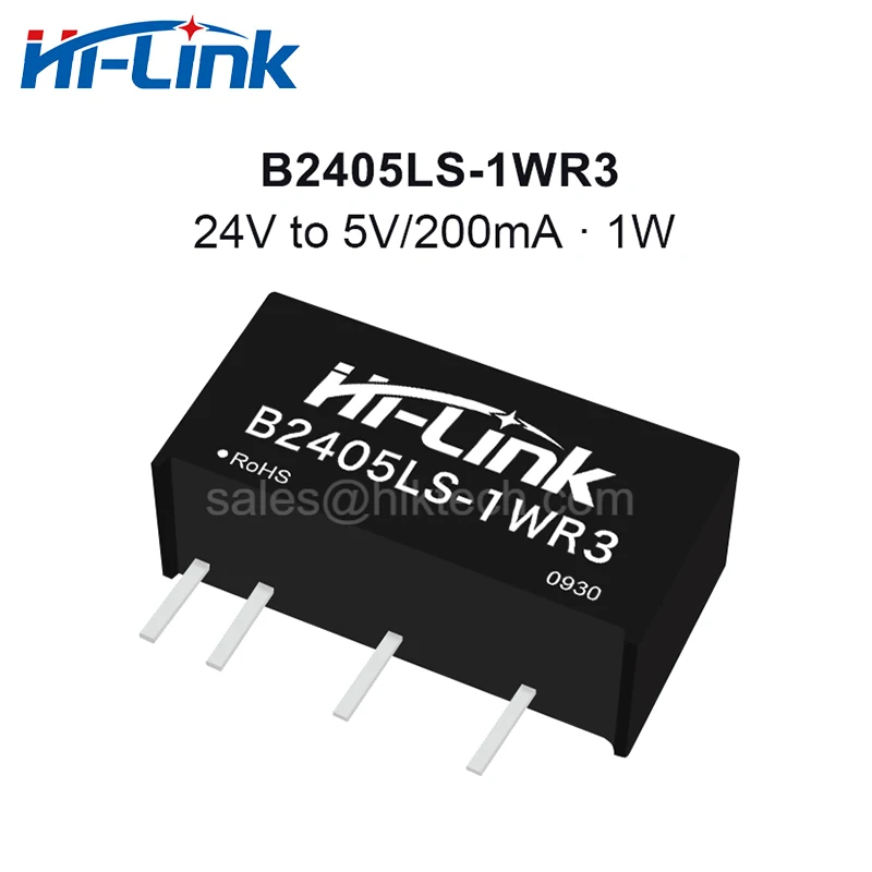 Hi-Link New 50pcs/lot Manufacturer of B2405LS-1WR3 1W 24V to 5V 0.2A DC DC Converter Power Supply Module 90% Efficiency