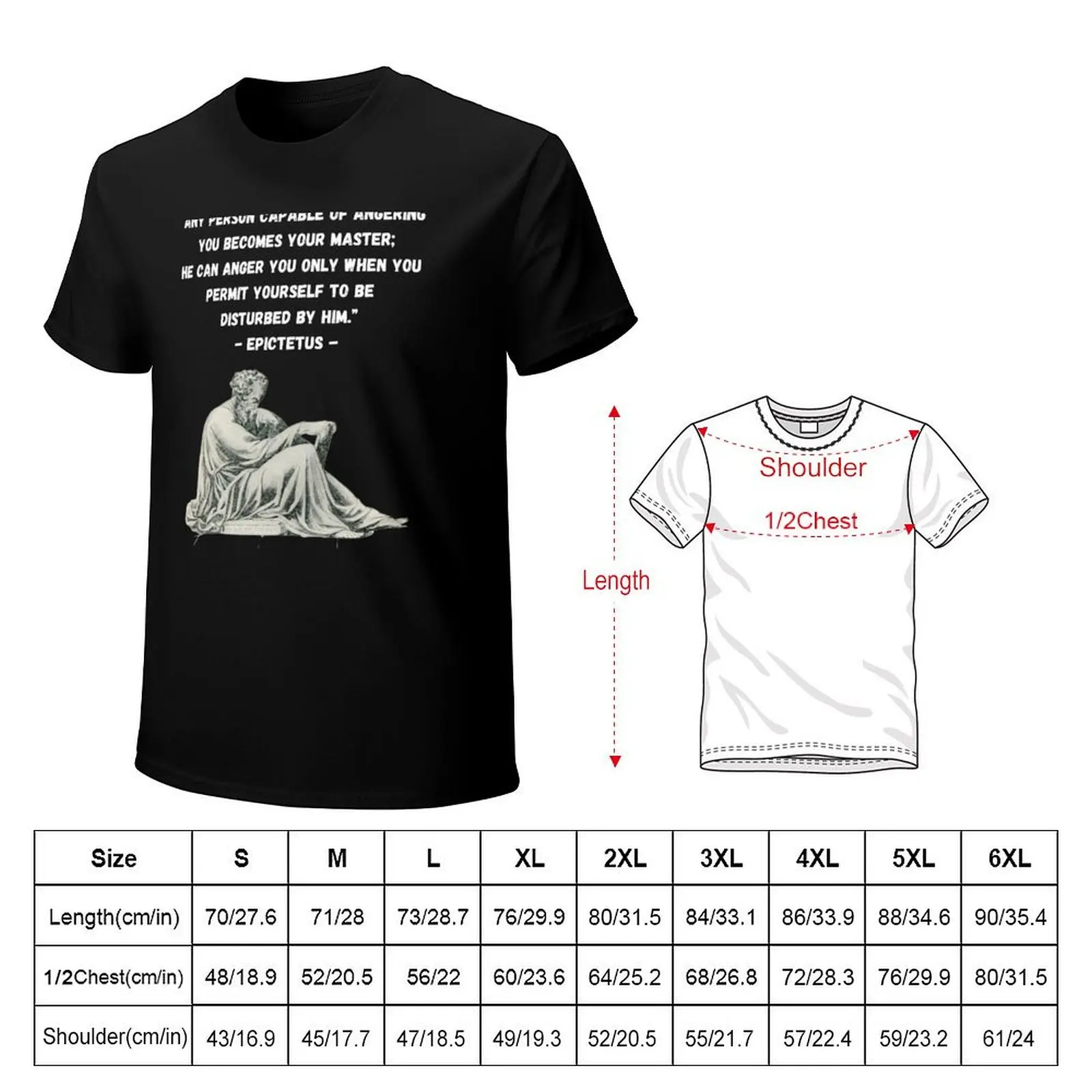 Epictetus Any Person Who Angers You Becomes Your Master Stoic Wisdom T-Shirt Big Size Crew Neck T-Shirt