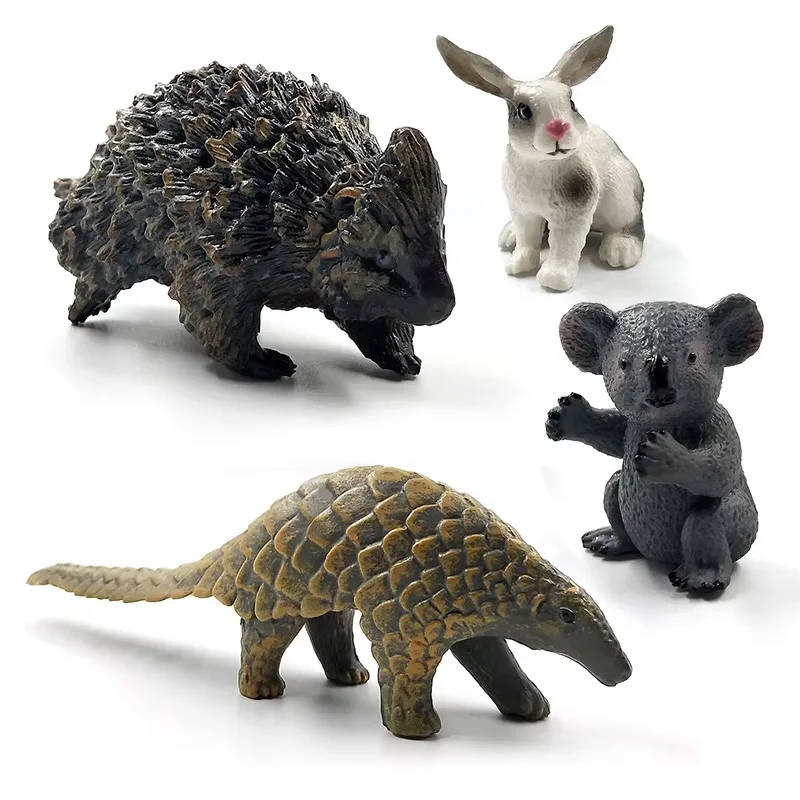 子供のためのコアラパンゴリンウサギの置物,ハリネズミシミュレーション動物モデル,家の装飾,ミニチュア庭の装飾アクセサリー,おもちゃ