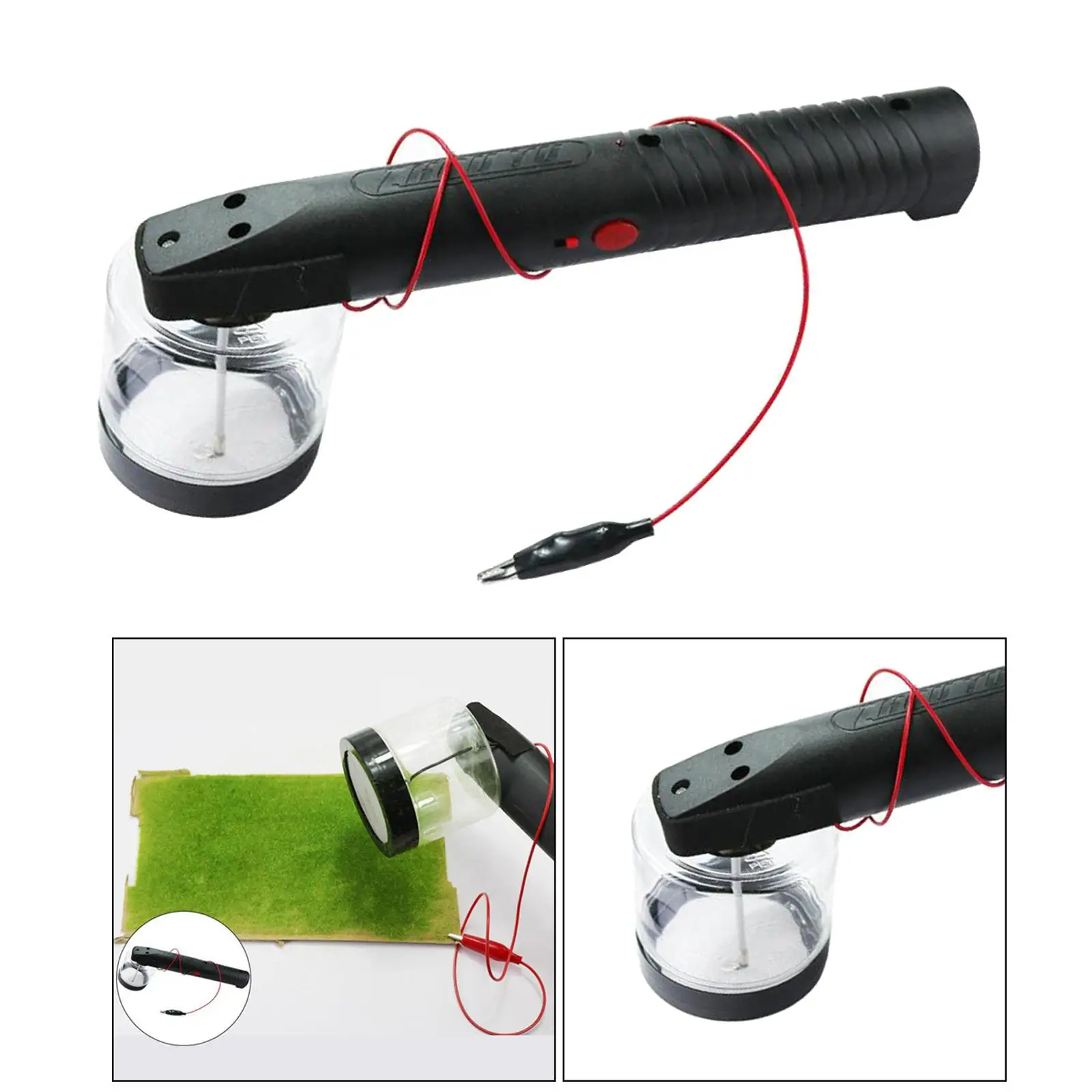 Aplicador de césped estático, máquina de flocado para mesa de modelado escénico DIY
