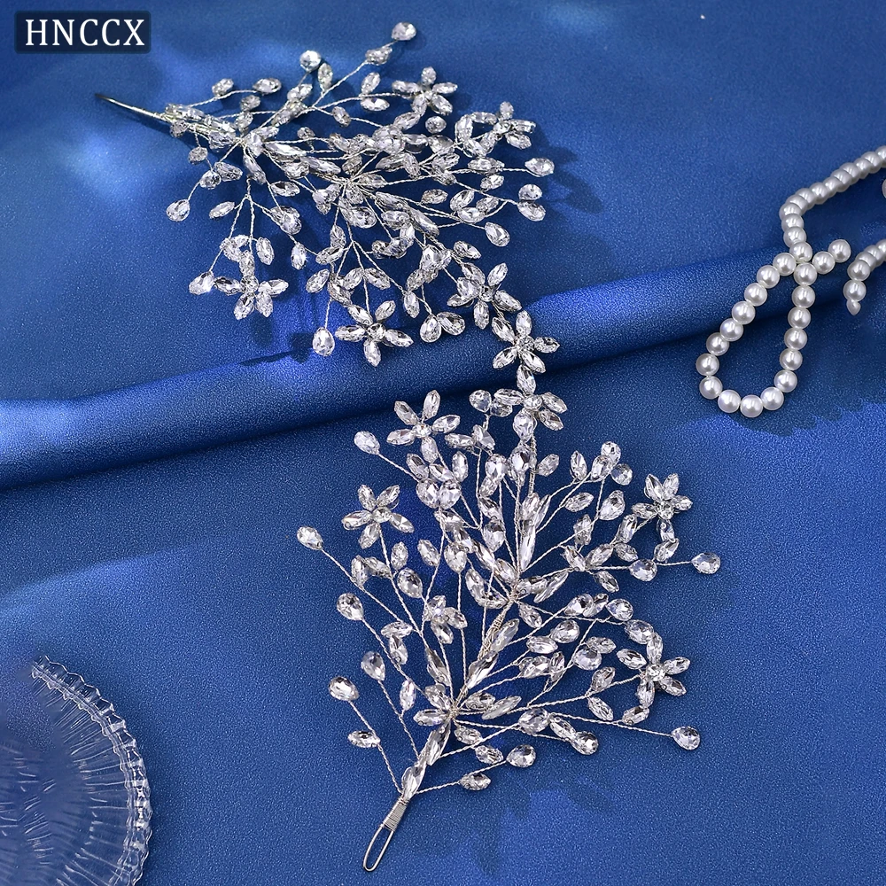 HNCCX Luxury Rhinestone Bride Headband Women Crown Wedding Trendy Hair Pieces Woman Elegant Party Hair Accessories CP414