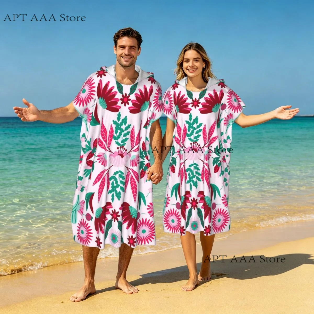 Beach Towel Microfiber Travel Towel Quick Dry Compact Colourful Flowers Lightweight Beach Towel with Hood