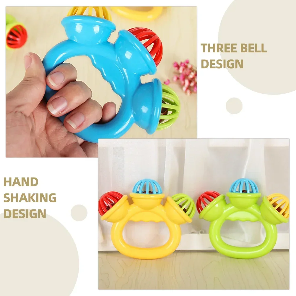 1pc Soothing Toys Percussion Instrument Jingle Bells Tambourine for Kids Small Hand Toddlers Musical Rattles