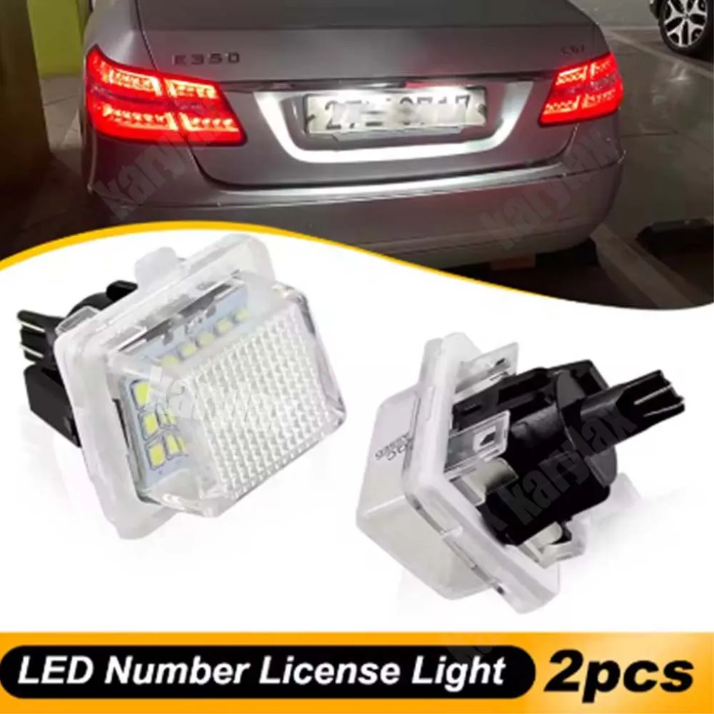 

2pcs Car LED License Number Plate Light White Lamp for Mercedes Benz W205 C204 W204 S204 W221 W222 C207 S212 A207 Auto license
