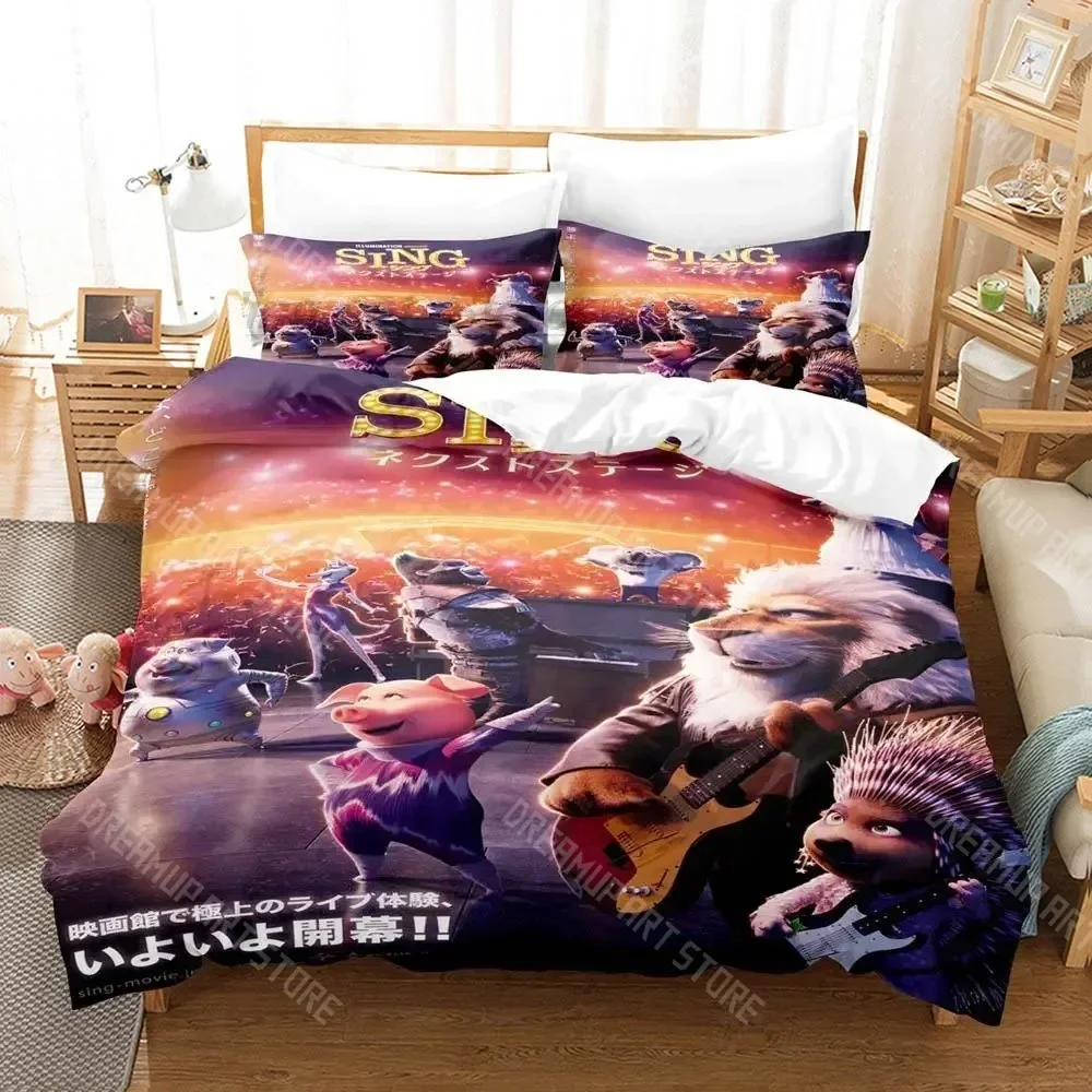Exquisite 3D Print Sing 2 Bedding Set Single Twin Full Queen King Size Bed Set Aldult Kid Bedroom Duvetcover Sets
