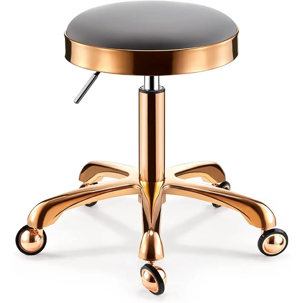 

Серый вращающийся барный стул из искусственной кожи с регулируемой высотой 40–55 см для спа, красоты, кухни и массажа