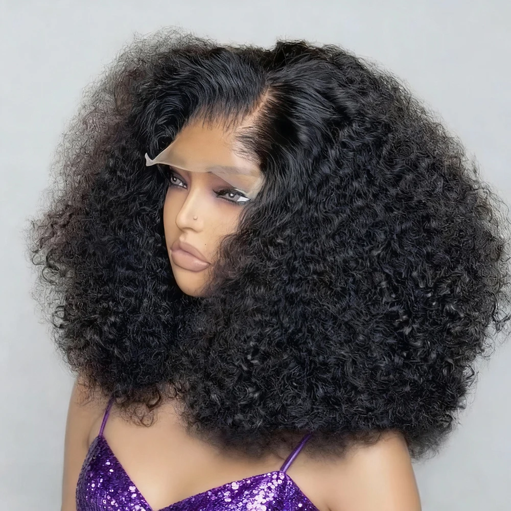 250% densité 13x6 13x4 HD dentelle frontale perruques vague profonde dentelle avant perruque de cheveux humains court Bob 7x5 sans colle perruques bouclés perruque de cheveux humains