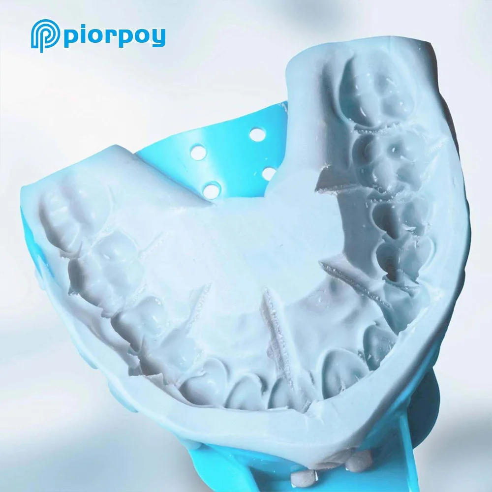 PIORPOY 6 قطعة/المجموعة/المجموعة طقم الانطباع الأسنان صواني أسنان للاستعمال مرة واحدة S/M/L البلاستيك كامل الفم للإزالة قالب جزئي صينية Dipship #5