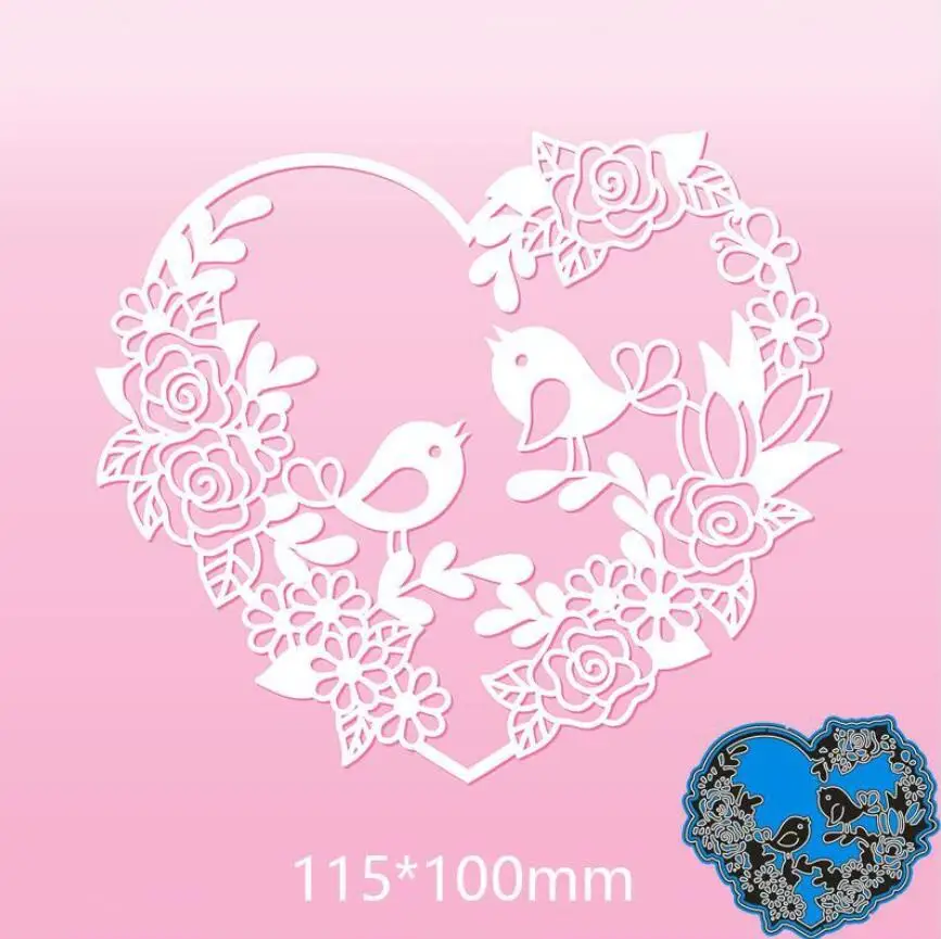 Love Heart flower lace metal cutting dies cut die mold Scrapbook paper craft knife mould blade punch Embossing stencils