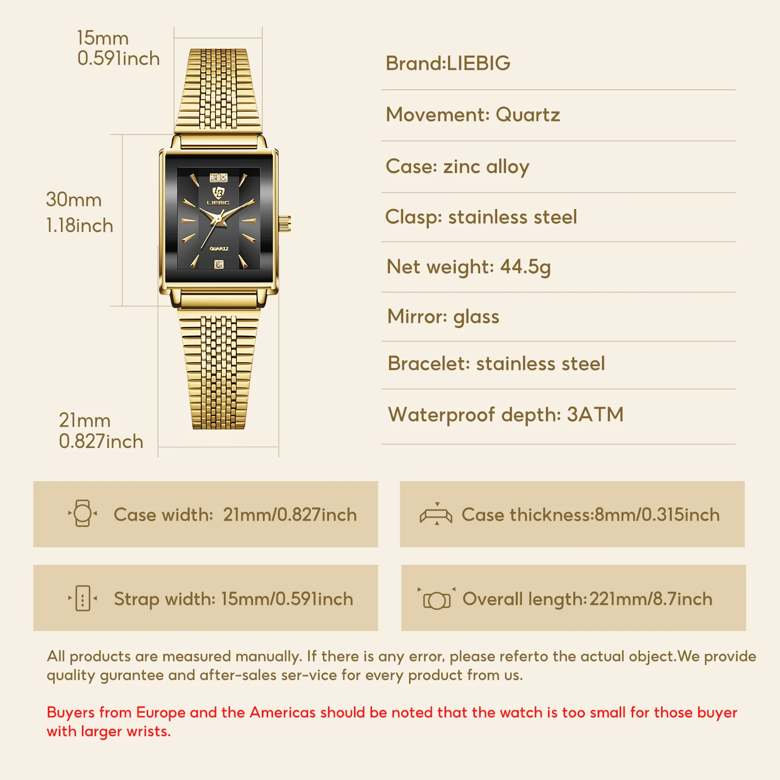 LIEBIG Simple Luxury Quartz Wristwatches Fashion Automatic Women\'s Watches Elegant Stainless Steel Strap Time Watch Reloj Mujer