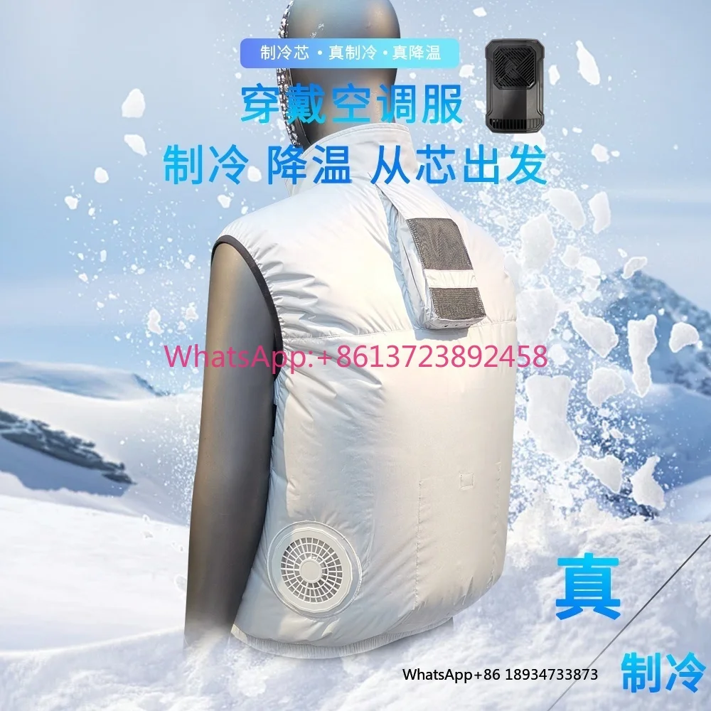 2025 Summer Semiconductor Frequency Conversion Air-conditioning Suit Cooling Vest Sunscreen Fan Coat Fishing Coat Cooling Vest