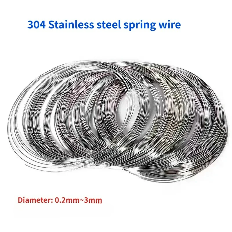 5-40M 304 Stainless Steel Spring Wire Hard Wire Diameter 0.2/0.25/0.3/0.4/0.5/0.6/0.8/0.9/1/1.1/1.2-3mm Spring Steel Wire