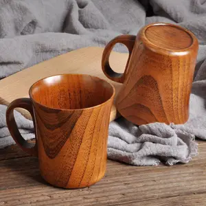 JUJUBA SUBJUBA SURJUBA Sour Wood Cup, cà phê Bia Bia Sữa Sữa Mug có tay cầm, nguyên thủy thủ công tự nhiên, 1pc Sữa bán chính chính - 1