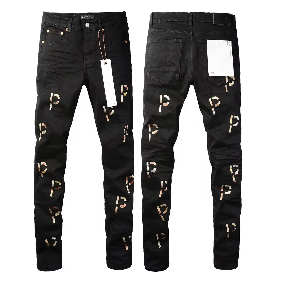 

new Luxury Design Purples Jeans Men Fashion top quality Stamped Letter Repair Low Rise Skinny Denim brands pants