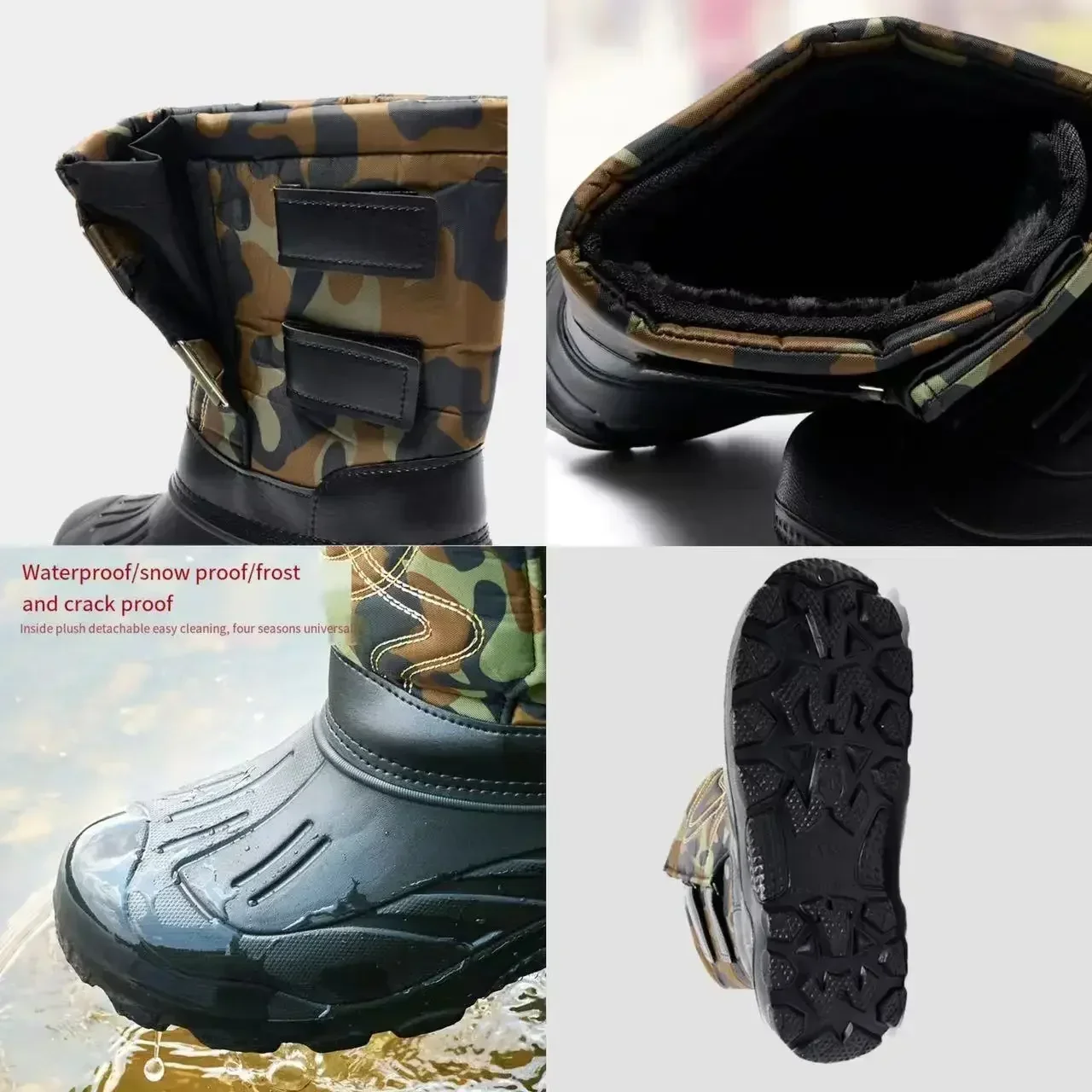 Work Boots for Men Waterproof 2024 Spring New Non-slip Fishing Boots Comfortable Farm Men Boots Winter Plus Cotton Rain Boots